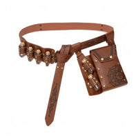 Alchemy Graphics Medieval Fantasy Waist Bag Faux Leather Wizard Waist Bag Flap Closure Wizard Potion Belt Adjustable Strap for Cosplay