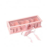 Molded Compartments Book-Style Gift Box PVC Heart Compartment Gift Box Slim Packaging Rectangular