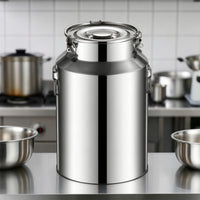 Stainless Steel Canister with Clamp Food-Grade Stainless Steel Container Brushed Metal Sealed Storage Container for Kitchen