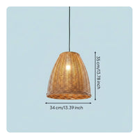 Waterproof Woven Bamboo Hanging Light Light Handwoven Rattan Basket Hanging Lamp Easy Installation Bamboo Hanging Light Light Farmhouse Decor for Camping