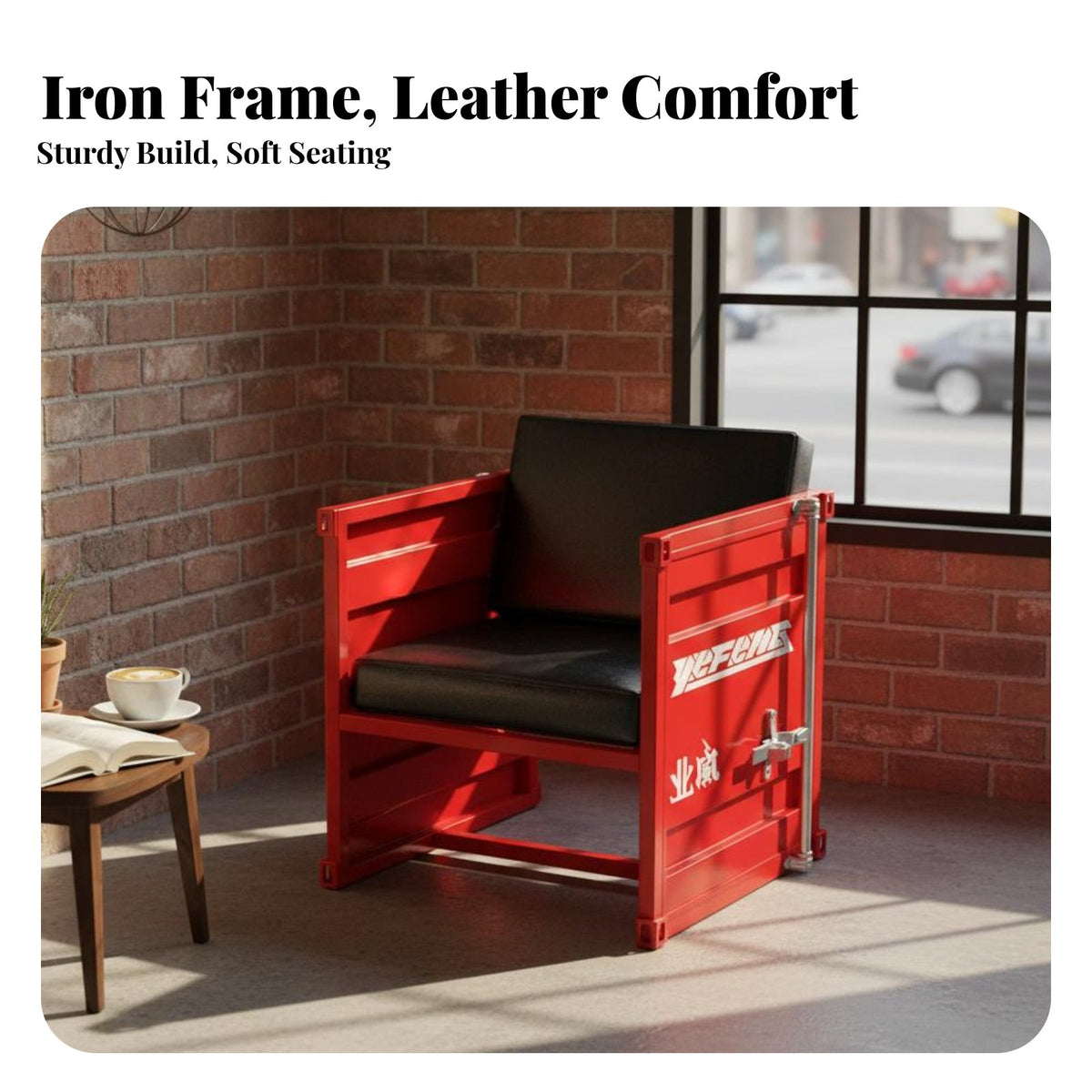 Iron Frame Construction utilitarian Pub Table and Chairs Retro Design utilitarian Dining Set Upholstered Booth Commercial Furniture Easy to Clean for Bar Owners, Cafe, Lounge, Patio