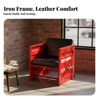 Iron Frame Construction utilitarian Pub Table and Chairs Retro Design utilitarian Dining Set Upholstered Booth Commercial Furniture Easy to Clean for Bar Owners, Cafe, Lounge, Patio