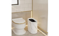 Slim Trash Can Oval Slim Trash Bin Bathroom Wastebasket Modern for Kitchen, Living Room