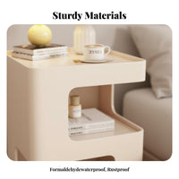 Formaldehydewithstraight from formaldehyde 3-Tier Curved Stand Space-Saving Nightstand Modern Design Side Table Multi-Functional for Apartment Dwellers, Students, Homeowners, Bedroom, Living Room, Office