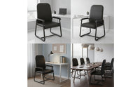 Sled Base Chair Black Conference Chair High Back Furniture for Professionals, Students, Home Office, Waiting Room
