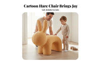 Cute Design Rabbit Shaped Stool Soft and Comfortable Cartoon Creature Stool Multipurpose Cartoon Rabbit Footstool Strong Load Capacity for Toddlers, Parents, Adults, Playroom, Entryway, Living Room, Kindergarten