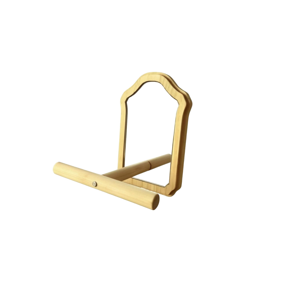Framed Wooden Bird Enclosure Mirror Interactive Bird Mirror Perch Arch-Shaped Pet Accessory Lightweight