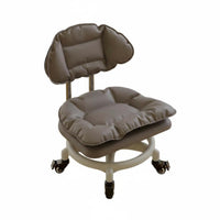 Cushi Single D Caster Stool with Backrest 360-Degree Swivel for Living Room