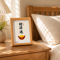 Handmade A4 Frame, Modern Circular Photo Frame, Engineered Wood Desk Frame, Customizable Picture Frame for Bedside Table