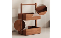 Space-Saving Wooden Desktop Organizer Multifunctional Desktop Shelf with Two Tiers Organized Tabletop Storage Rack Stable for Vanity, Bedroom