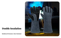 Double Layer Metalworking Gloves Leather Metalworking Gloves for Welders
