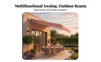 Retractable Awning Sturdy Aluminum Frame Retractable Patio Awning Sun Protection Manual Patio for Shopkeepers, Storefront, Doorway, Backyard