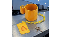 5th Fifth Wheel Coupling Lock with Warning Tag Drill Resistant King Coupling Lock with Warning Tag Weatherproof for Rv Owners