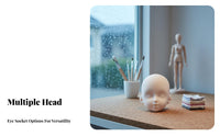 Makeup Practice Head White Skin Tone DIY Doll Head Craft Supply Sleek Surface Long-Lasting for Crafters, Crafting