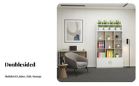Stable Structure Multi-Shelf Storage Unit Strong Load-Bearing Capacity Partition Cabinet with Planter Scratch Resistant Room Divider Waterproof Surface for Homeowners, Professionals, Business Owners, Workspace, Reception Area