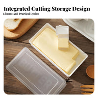 Butter Storage Box with Slicing Tool Exact Portioning Lidded Butter Keeper with Cutting Keeps Fresh Refrigerator Cheese Storage Container