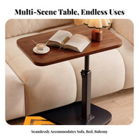 Height Adjustable C-Shaped Rolling Desk Movable with casters C-Shaped Rolling Table Multi-Functional Household Furniture Space-Saving Design for Home Workers, Apartment Dwellers, Students, Bedroom, Living Room, Small areas, Balcony