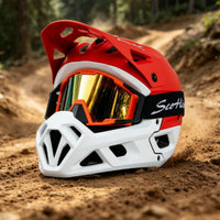 Safety Full Face Mountain Bike Helmet Customizable Fit Full Face Bike Helmet Rugged Impact Resistant for Trail Riding