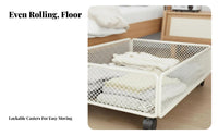 Rolling Storage Drawer Large Capacity Underbed Container Pull-accessible Design