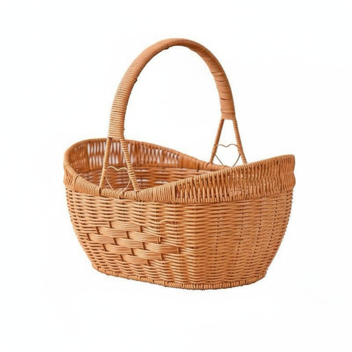 Faux Wicker &bazaar Tote sturdy Plastic Wicker tote Easy to Clean for Kitchen