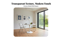 Foldable Design Transparent Folding Chair Space-Saving Acrylic Folding Chair Easy to Clean Modern Armless Event Seat No Assembly Required for Makeup Enthusiasts, Apartment Dwellers, Small Areas, Bedroom, Living Room, Balcony