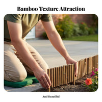 Weather-Resistant Bamboo Garden Border Fence Long-Lasting Bamboo Garden Border Adjustable Size Decorative Lawn Edging Roll Installation-Effortless for Landscapers, DIY Enthusiasts, Homeowners, Vegetable Plot, Flower Bed, Pathway, Patio