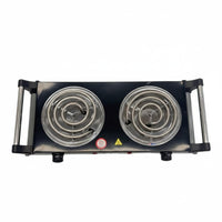 2000W High Power Portable Electric Cooktop Adjustable Temperature Control Double Coil Electric Burner Space-Saving Portable Double Burner Fast Heating for Students, Small Apartment, Office, Dorm Room, Camping