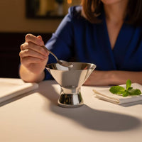 Weighted Base Metal Dessert Cup Polished Footed Dessert Cup Shatterproof Dishware Long-Lasting for Caterers