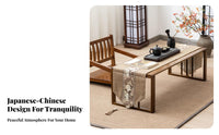 Space Saving Japanese Design Tea Table Versatile Use Tatami Floor Desk Rounded Safety Corners Low Profile Coffee Table Sturdy & Stable for Minimalists, Adults, Students, Bedroom, Bay Window, Living Room, Office