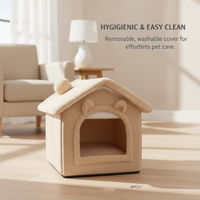 Pet Cave Bed for Cats and Small Dogs, Enclosed Warm House, Removable and Washable, All Seasons
