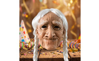 Old Lady Face Covering Realistic Old Woman Face Covering Creepy Costume for Adults