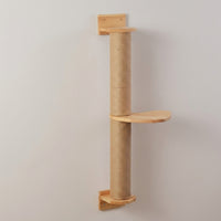 Cat Scratcher Wall Mounted Wooden Toy Accessory, Vertical Pad for Indoor Cats, Space Saving Large Animal Surface