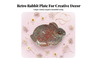 Ceramic Hare Plate Nordic Bunny Shaped Tray Jewelry Holder for Women, Gift Presenters, Dressing Table, Living Room
