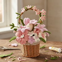 DIY Chenille Stem Flower Basket Kit - Sunflower & Lily Bouquets for Teacher's Day Gift