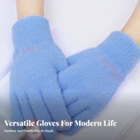 Panda Pattern Gloves Screen-Tap Capable Compatible Tap Screen Winter Gloves Soft Stretchy for Women, Cold Weather
