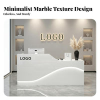Modern Reception Desk Sturdy Construction Retail Checkout Counter High Load-Bearing Capacity Salon Reception Desk for Beauty Salons, Lobbies