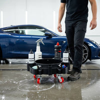 Multi-Functional Car Wash Pail Dolly 360° Swivel Casters Pail Dolly with Wheels Universal Fit Car Detailing Cart Spill-Spill-Proof Design for Driveway