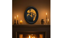 Oval Wooden Picture Black-Framed Oval Wood Picture Frame Glossy for Tabletop, Entryway, Halloween