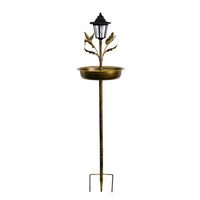 Garden Stake Bird Bath Outdoor Bird Bath with Lantern Decorative for Gardeners, Flower Beds, Backyard, Patio