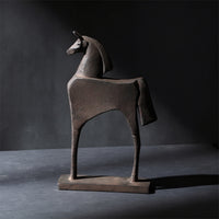 Horse Sculpture with Base Modern Standing Horse Statue Rustic Sculpture with Base for Home Stylists, Tabletop, Office
