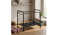 Exercise Mat Storage Rack Casters Rolling Gym Storage Rack Compact
