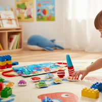 8 Pieces Early Development Toddler Fishing Toy Set Fine Dexterity Skills Attractive Fishing Game for Toddlers, Kids