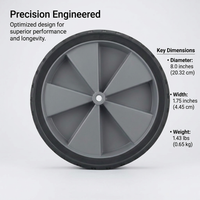 8 Inch Directional Cart Wheel, Outdoor Camping Trolley Wheel, 40kg Load Capacity Hand Truck Wheel, 200mm Solid Tyre Wheel, Rubber Wheel for DIY