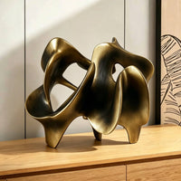 Geometric Metal Sculpture Easy to Clean Hollow Sculpture Decor Anti-Rust for Home Display