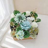 Faux Flower Arrangement Layered Artificial Flower Box Set Decorative Artificial Flowers with for Centerpieces