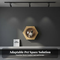 PunchNo-Drill Installation Wall-Mounted Feline Bubble Space-Saving Transparent Bubble Bed Panoramic View Pet Furniture for Apartment Dwellers, Living Room, Bedroom, Indoors