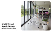 Multi-Tier Rolling Plant Stand Easy to Move Multi-Tier Rolling Plant stand Large Capacity Space-Saving for Gardeners, residents