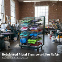 Screen Printing Curing Rack Heavy-Duty Mobile Curing Cart High Load Capacity Multi-Layer Wire Rack for Artists, Teachers, Warehouse, Classroom, School