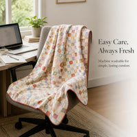 Double-Sided Lamb Fleece Casual Blanket Shawl for Home and Office