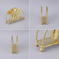 Tissue Holder with Feather Panels Decorative Freestanding Napkin Holder Metal Standing Napkin Dispenser for Living Room